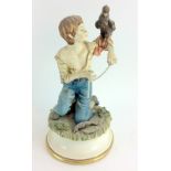 Capodimonte Figure with Falcon Signed