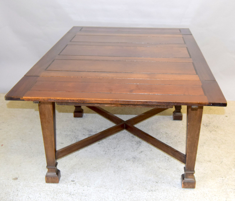 Oak draw leaf table with 6 chairs to include carvers. 75 x 184 x 106cm - Image 2 of 7