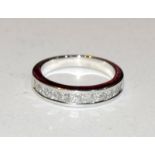 18ct white gold diamond half eternity ring with 10 stones. Approx 0.35ct. Size K