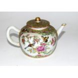 Chinese Famile Very teapot with Bird & Butterfly Panels