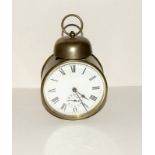 Brass cased travelling clock with alarm