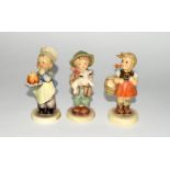 3 Goebel / Hummel figures. Little Shopper, Lost Sheep and Baker.