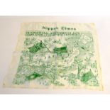 A rare silk hankie commemorating the Unconditional Surrender of Japan to end WW2. 40cms x 40cms