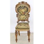 Edwardian embroidered rosewood salon chair