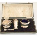 Boxed silver condiment set with liners