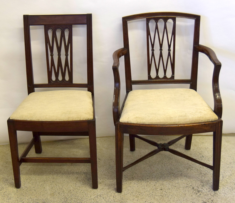 Set of 6 Georgian mahogany chairs to include 1 carver - Image 2 of 3