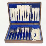 Boxed set silver plated fish knives and forks