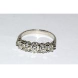 18ct white gold 5 stone diamond ring of 1.2ct