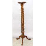 Mahogany Torchere. 131 x 27cm