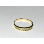 9ct gold ladies peridot half eternity ring size X