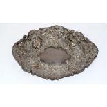 Silver embossed center dish Hallmarked London 1883. 265g