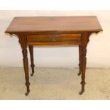 Single drawer mahogany hall table. 72 x 90 x 49cm