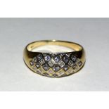 9ct gold ladies Diamond and amethyst ring size P