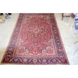 Red & Blue Afghan Carpet. 375 x 266cm
