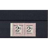 South Africa 2s Pair D35 Mint Never Hinged