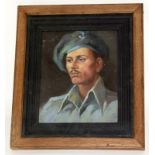 Framed oil of a Military Gent. 37 x 31cm