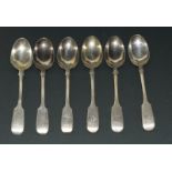 6 hallmarked silver teaspoons 130g