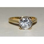 9ct gold ladies solitare ring size Q