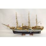 Model of Amerigo Vespucci Ship. Kit Built. 55 x 98cm