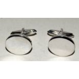 Pair of silver cufflinks with blank cartouche