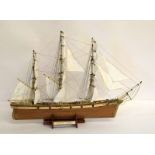 Model Ship. Cutty Sark. Kit Built. 52 x 75cm