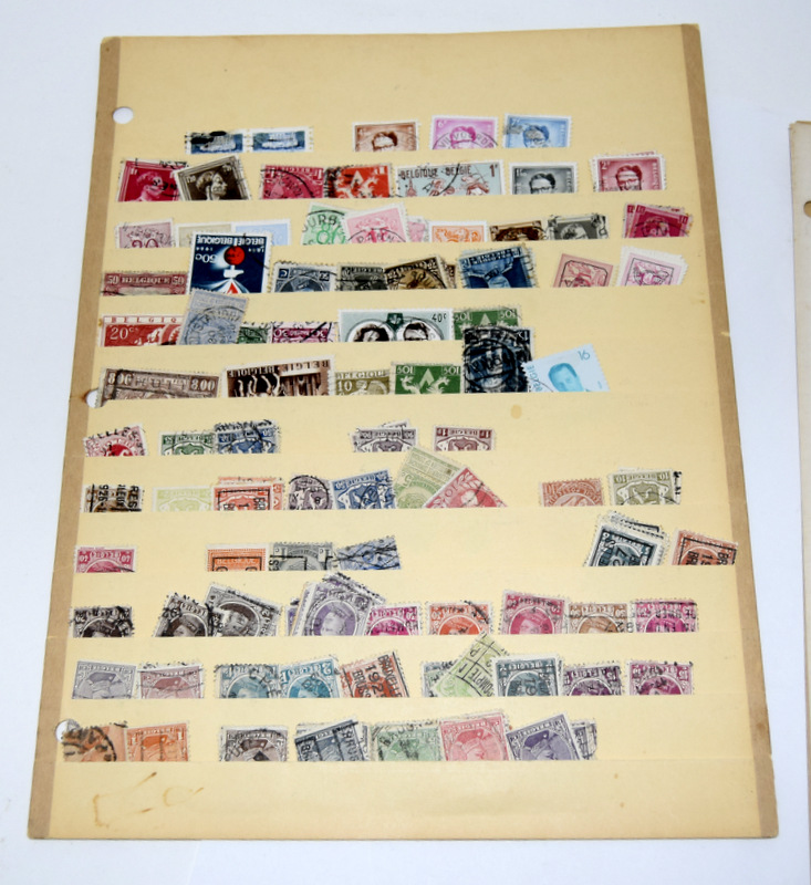 Large collection of world stamps on vintage album sheets - Image 4 of 4