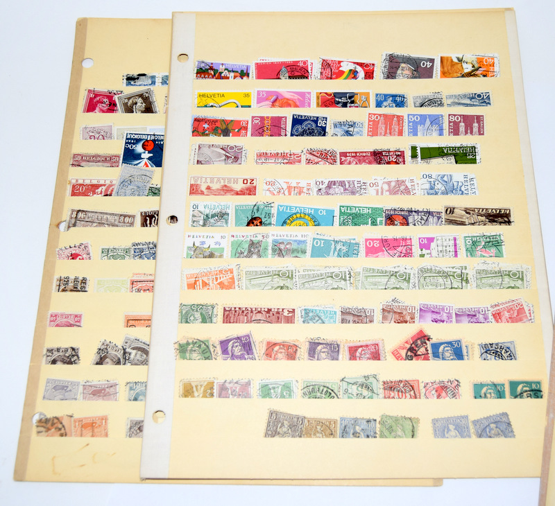 Large collection of world stamps on vintage album sheets - Image 3 of 4