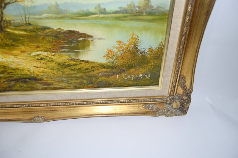 Gilt framed woodland scene oil. 75 x 65cm - Image 4 of 4