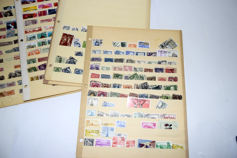 Large collection of world stamps on vintage album sheets - Image 2 of 4