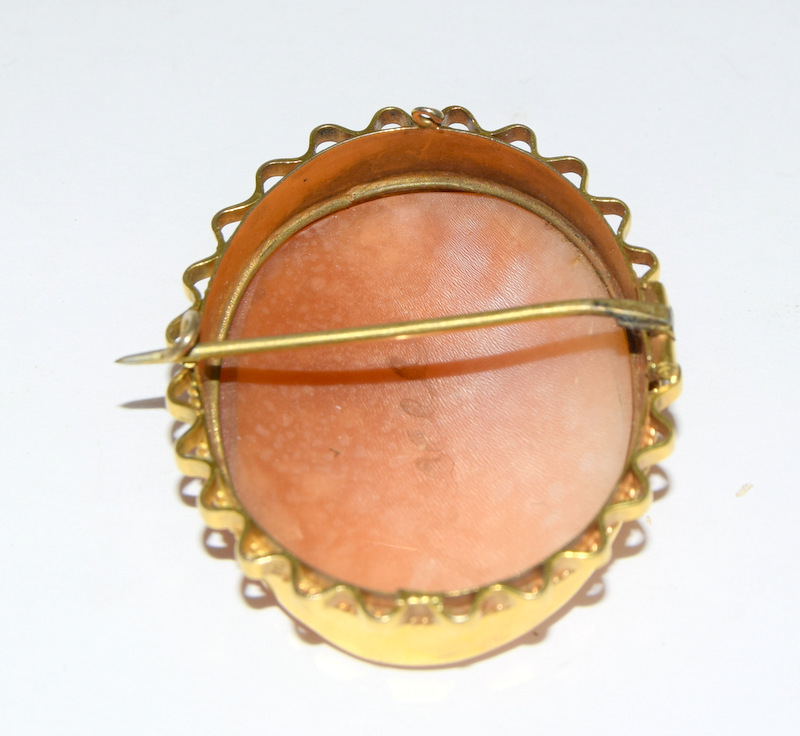 9ct gold cameo brooch - Image 3 of 4