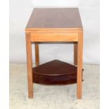 Modern card table with a mahogany single wall shelf