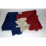 A massive French Tricolore pennant or banner 45 feet long by 2 feet high approximately