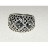 Silver fashion ring size P