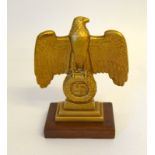 A pre 1939 Third Reich Nuremberg Nazi Eagle desk decoration having a wingspan of 15cms by 17cms high