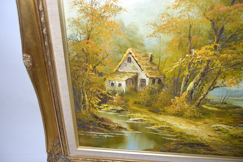 Gilt framed woodland scene oil. 75 x 65cm - Image 2 of 4