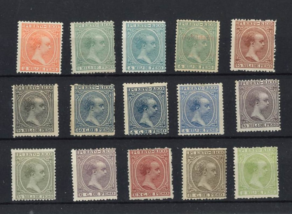 Puerto Rico collection of 15 x early Mint stamps