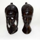 Two African carved heads