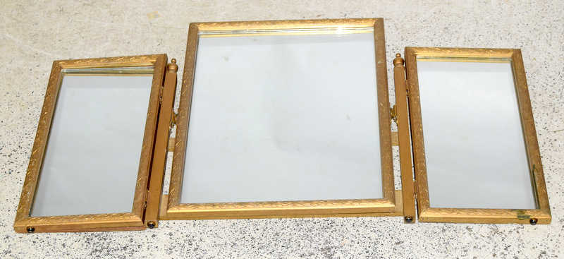 Triplex dressing table mirror and a gilt ornate framed mirror - Image 2 of 4