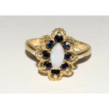 9ct gold opal cluster ring