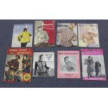 A group of mainly mid-20th century knitting pattern magazines, including Vogue Knitting and