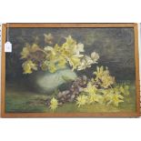 Joan S. Hamilton - Spring Flowers, oil on canvas, signed and dated 1899, 40cm x 60.5cm, within an