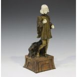 Xavier Raphanel - an early 20th century gilt cast bronze and carved ivory figure of a young medieval