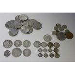 A group of British coins, comprising a Charles II crown 1673, a William III shilling (very worn),