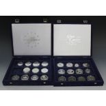 A collection of forty-seven silver and cupro-nickel mostly proof modern commemorative coins,