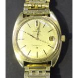 An Omega Constellation Automatic gilt metal fronted and steel back gentleman's wristwatch, the