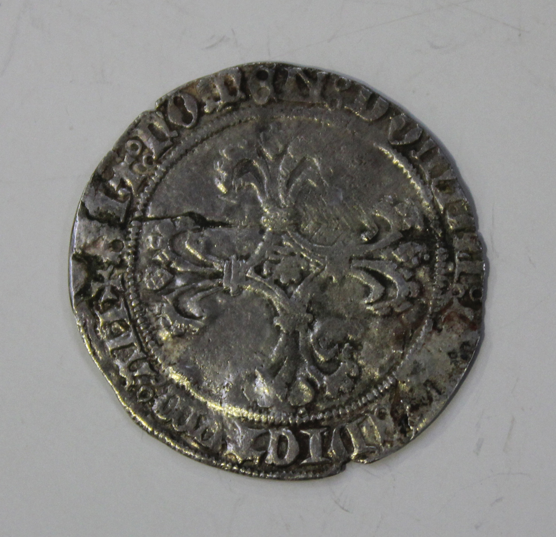 A Burgundian Netherlands medieval silver coin, possibly a double patard of Charles the Bold (has - Image 2 of 2