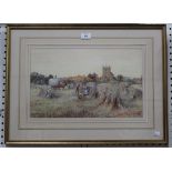 W. Hayward Young - 'Bolsterstone' (Harvest Scene), late 19th/early 20th century watercolour and