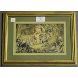 Circle of Richard Dadd - Oberon and Titania, watercolour with touches of gouache, 12cm x 19cm,