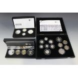 Three Royal Mint United Kingdom proof sets, comprising four coin silver piedfort set 2008, four coin
