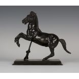 After the Antique - an early 19th century Italian dark brown patinated cast bronze model of a horse,